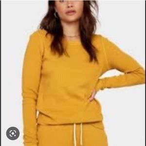 MATE the label Organic Thermal Crew Neck Size Medium in Turmeric